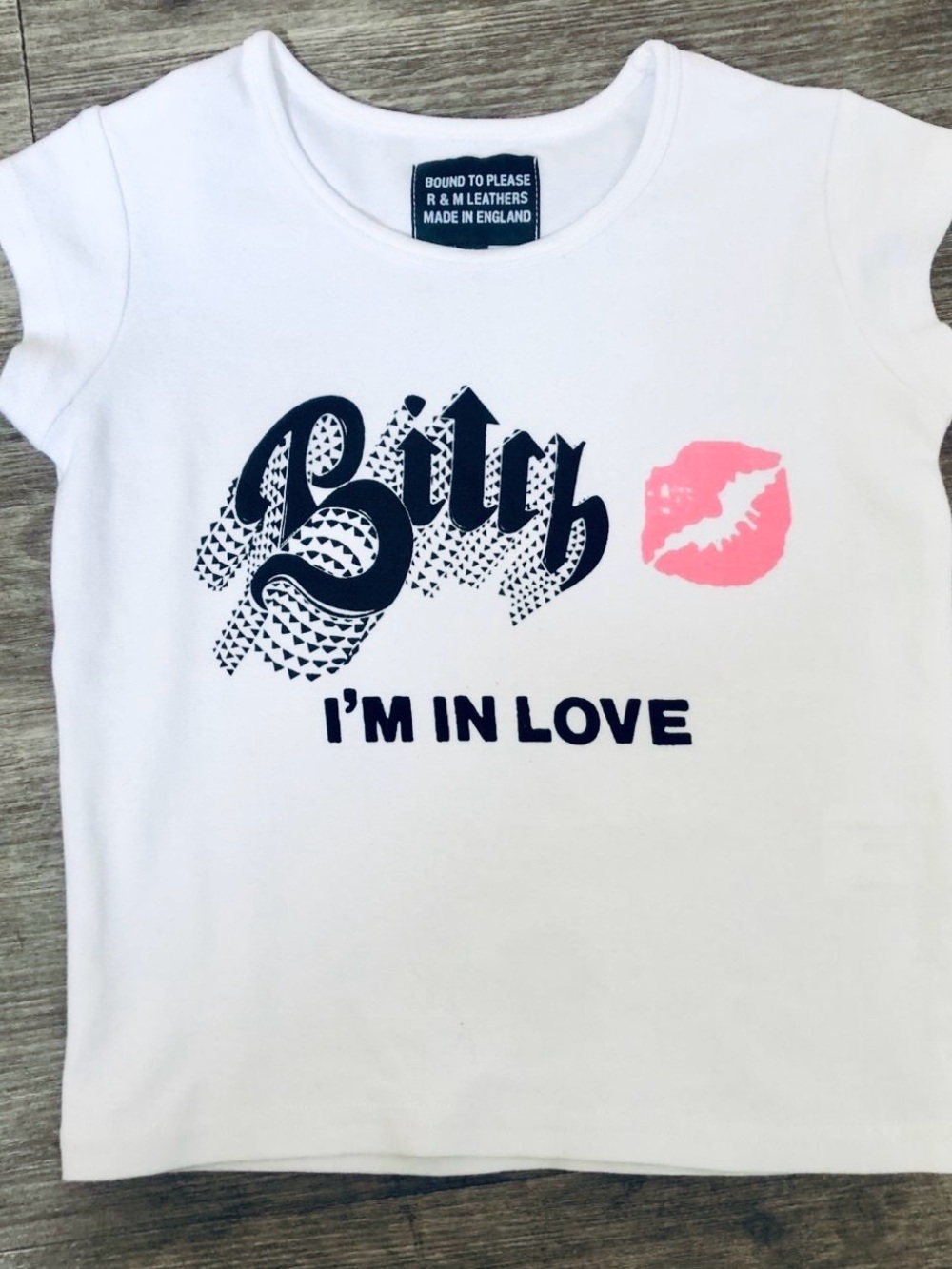R&M Leathers B!tch baby tee